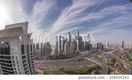 Dubai Marina highway intersection spaghetti junction timelapse Dubai Marina highway intersection spaghetti junction timelapse 104434163