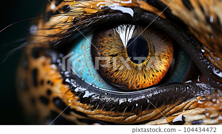 Macro view of close up view of a Malaysian tiger. Wildlife concept and copy space Macro view of close up view of a Malaysian tiger. Wildlife concept and copy space 104434472
