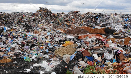 Large landfill near the metropolis in autumn. Large landfill near the metropolis in autumn. 104434619