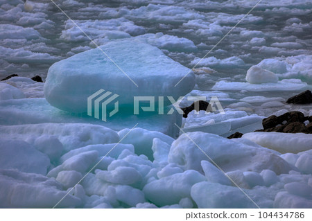 Drift ice washed ashore Drift ice washed ashore 104434786