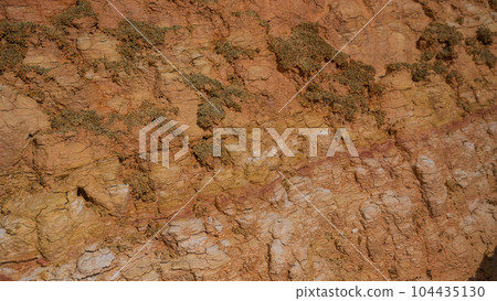 Landscape of multi-colored clay dunes. Mars on earth. 104435130