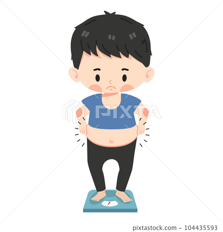 Fat boy weighing scale weight 104435593