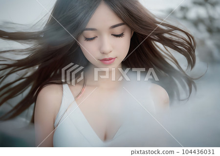 AI 生成圖像 / 受風的女人 10 104436031