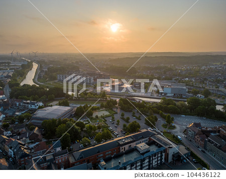Halle, Vlaams brabant, Belgium, 06 09 2023, Aerial view of the center of the city of Halle during 104436122
