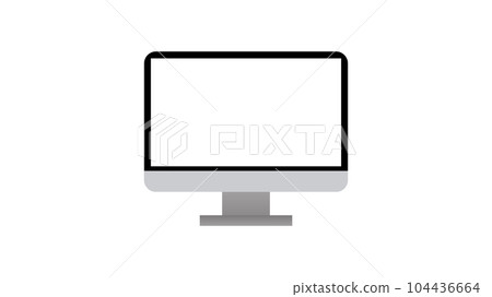 monitor imac style for PC on transparent background. vector. monitor imac style for PC on transparent background. vector. 104436664
