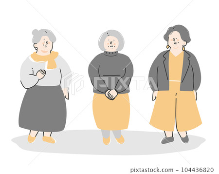 Three smiling senior women Three smiling senior women 104436820