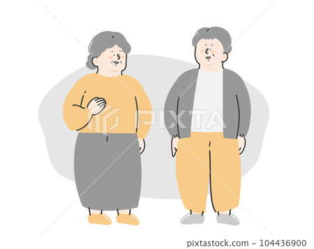 Friendly smiling senior couple (male and female) 104436900
