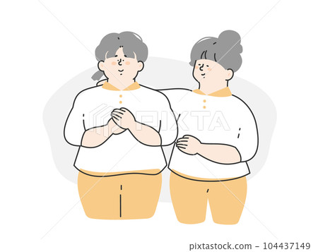 Senior nursing staff encouraging new nursing staff 104437149