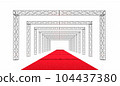 3d render of red carpet aisle 104437380