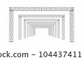 3d rendering of continuous truss arch 104437411