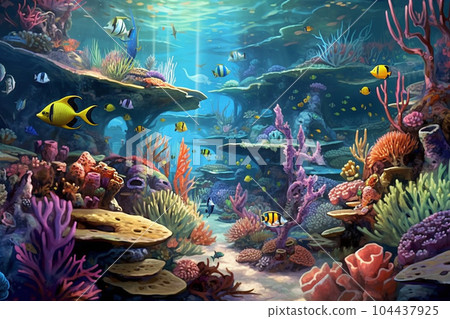 熱帶海洋的水肺潛水圖像 104437925