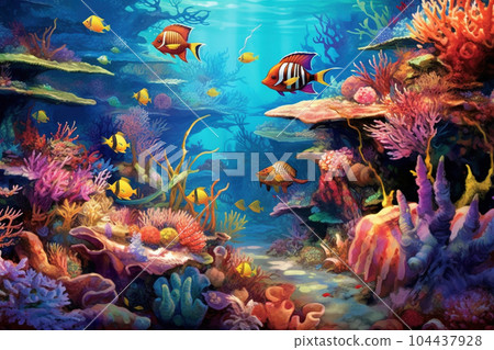 熱帶海洋的水肺潛水圖像 104437928