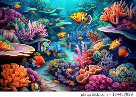 Scuba diving image of tropical sea Scuba diving image of tropical sea 104437929