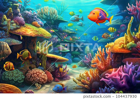 熱帶海洋的水肺潛水圖像 104437930