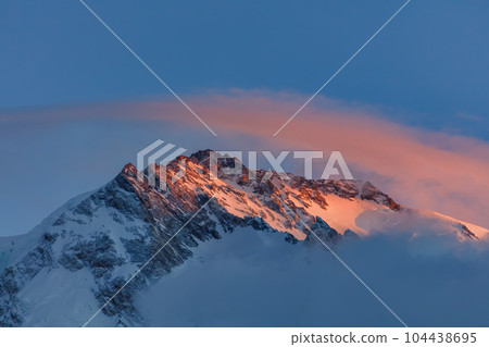 Nanga Parbat is the ninth highest mountain in the world at 8,126 meters, from Fairy Meadows,Gilgit-Baltistan, Pakistan, 104438695