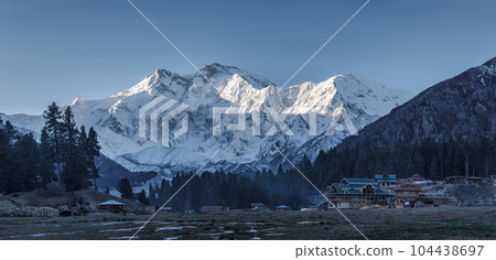 Nanga Parbat is the ninth highest mountain in the world at 8,126 meters, from Fairy Meadows,Gilgit-Baltistan, Pakistan, Nanga Parbat is the ninth highest mountain in the world at 8,126 meters, from Fairy Meadows,Gilgit-Baltistan, Pakistan, 104438697