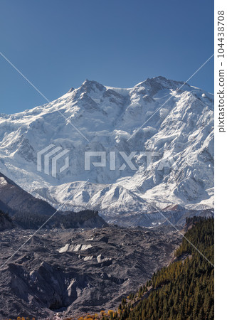 Nanga Parbat is the ninth highest mountain in the world at 8,126 meters, from Fairy Meadows,Gilgit-Baltistan, Pakistan, 104438708