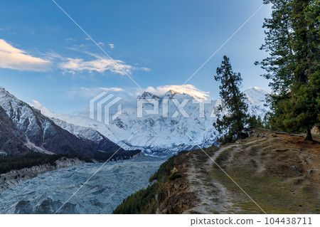 Nanga Parbat is the ninth highest mountain in the world at 8,126 meters, from Fairy Meadows,Gilgit-Baltistan, Pakistan, 104438711