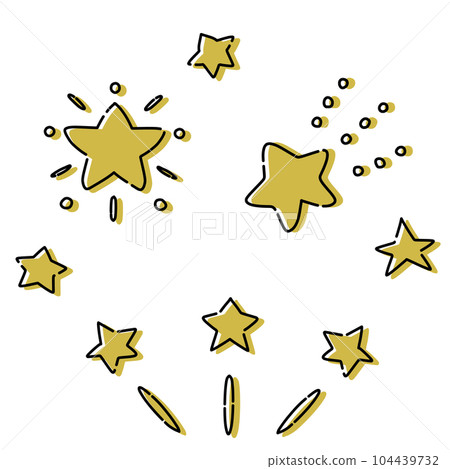各種金色星星的插圖集 各種金色星星的插圖集 104439732