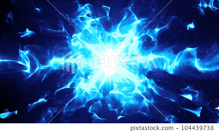 Exploding blue flame background 104439738