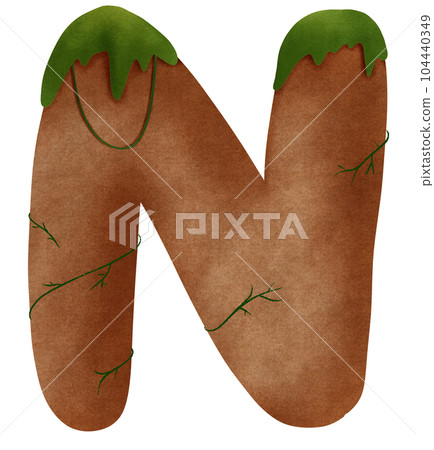 Rocky mountain N alphabet capital letter 104440349