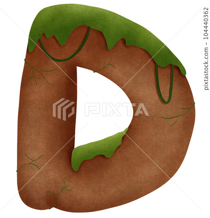 Rocky mountain D alphabet capital letter 104440362