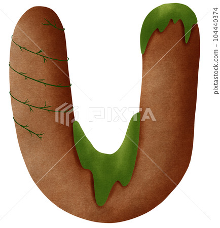 Rocky mountain U alphabet capital letter 104440374