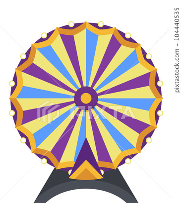 Wheel fortune. Roulette game wheel with sections, flat icon. Spin lucky wheel, casino, money game symbol. Isolated vector illustration Wheel fortune. Roulette game wheel with sections, flat icon. Spin lucky wheel, casino, money game symbol. Isolated vector illustration 104440535