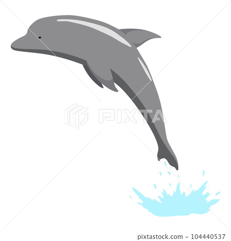 Dolphin jumping out of water animation element. Illustration of dolphin performing an acrobatic jump in the ocean. Great for marine life or summer vacation designs Dolphin jumping out of water animation element. Illustration of dolphin performing an acrobatic jump in the ocean. Great for marine life or summer vacation designs 104440537