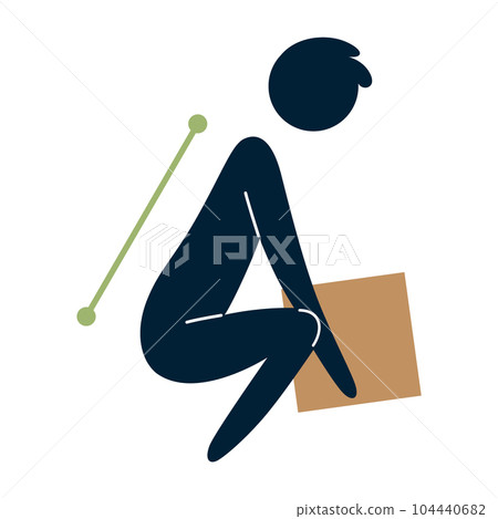 Lifting technique safe movement. Safety. Correct instruction for moving heavy packages for workers. Ergonomic movement for loading objects vector flat illustration 104440682