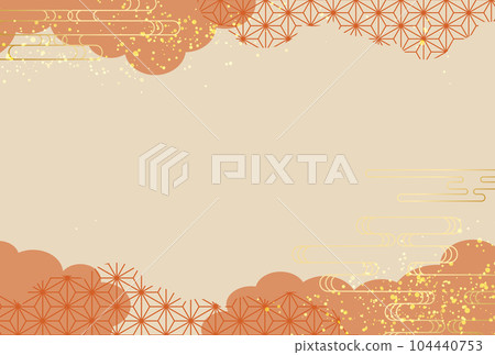 秋季日式花紋金色/奢華/雲朵背景敬老日年終禮物 104440753