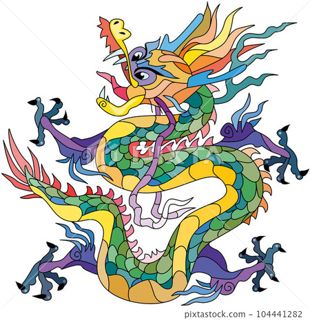 Zentangle dragon. Hand drawn decorative vector illustration 104441282