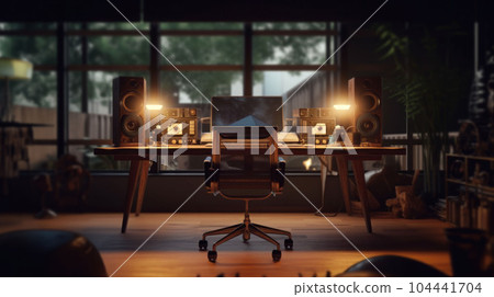 Desktop interior of the content creator or blogger freelance Desktop interior of the content creator or blogger freelance 104441704