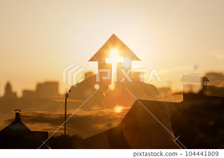 Concept of prayer and prayer house and spiritual filling. Concept of prayer and prayer house and spiritual filling. 104441809