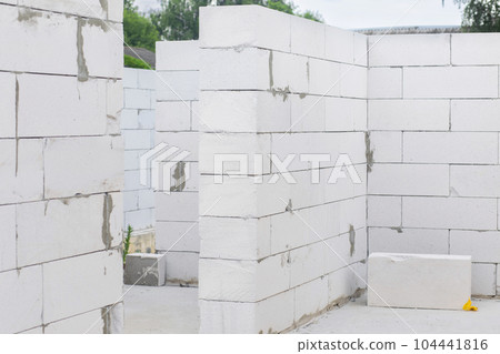 The walls are built from gas block. The walls are built from gas block. 104441816