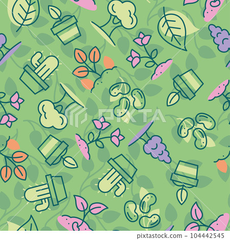 Seamless pattern background with gardening icons Vector Seamless pattern background with gardening icons Vector 104442545