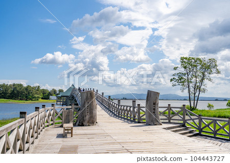 Tsuru-no-Mai Bridge 300 meters in length Japan's tallest three-tiered wooden bridge 104443727