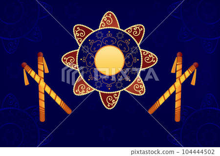 Happy Navratri. Garba Night banner poster for Navratri Dussehra festival of India. 104444502