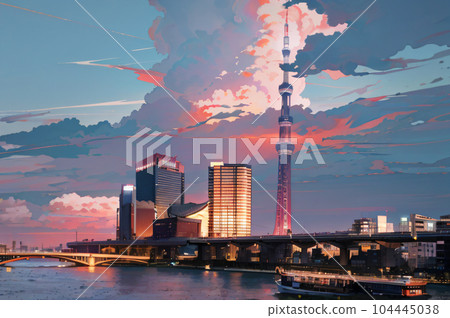 [AI image] Dusk in the big city, image 104445038