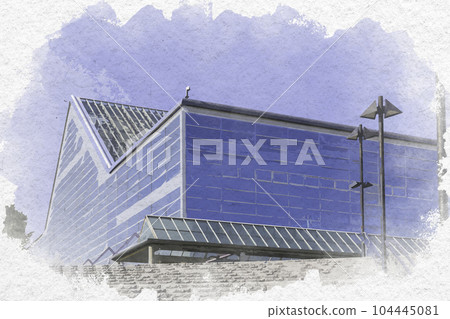 水彩風格凸岡山 岡山縣岡山市 104445081