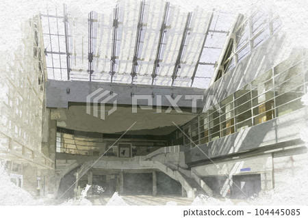 水彩風格凸岡山 岡山縣岡山市 104445085