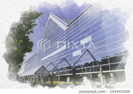 水彩風格凸岡山 岡山縣岡山市 104445089