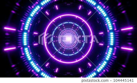 Shining Neon Light in the Dark Tunnel VJ Art Shining Neon Light in the Dark Tunnel VJ Art 104445141