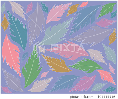 Coloured leaves. Cute coloured leaves for any decoration. Art of the coloured leaves. 104445546