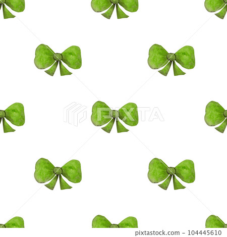 Green bows. Seamless watercolor pattern for your design 104445610
