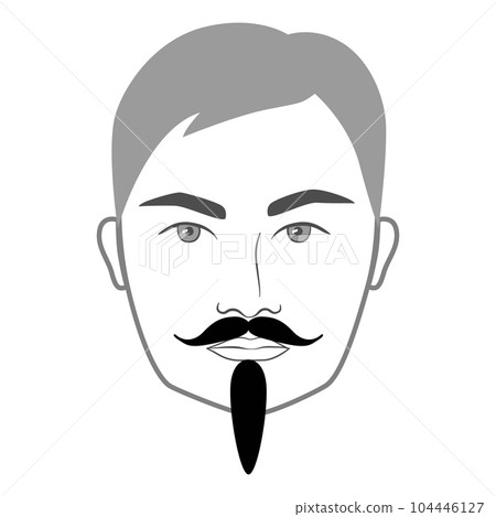 Napoleon III Imperial Beard style men in face illustration Facial hair mustache. Vector grey black portrait male Fashion Napoleon III Imperial Beard style men in face illustration Facial hair mustache. Vector grey black portrait male Fashion 104446127