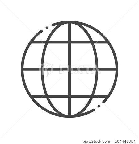 Simple and stylish line drawing icon of the earth - Image material for global logistics world Simple and stylish line drawing icon of the earth - Image material for global logistics world 104446394