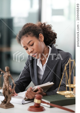 African American woman Lawyer Or Judge. Legal And Justice 104446649