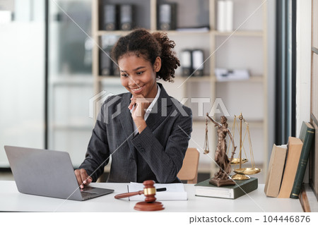 African American woman Lawyer Or Judge. Legal And Justice 104446876