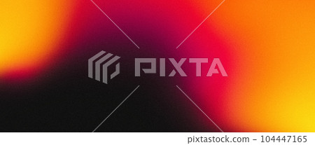 Abstract color gradient dark grainy background red orange magenta vibrant banner header poster design copy space 104447165